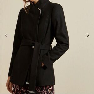 Ted Baker Rosess Black Short Wool Coat Size 1 (US 4)